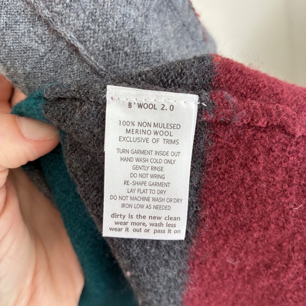 Toad&Co Merino Heartfelt Hoodie Burgundy Striped Open Cardigan Small T1071409 - Picture 4 of 8